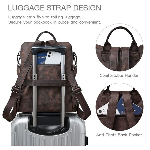Backpack Purse Leather Backpack Fashion Desner Travel Backpack xD main image 4